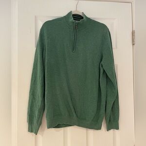 J. MCLAUGHLIN men’s cotton blend 1/4 zip pullover in green